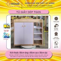 Tủ kệ giầy dép gỗ công nghiệp MFC chống ẩm, 2 cánh 4 tầng bên cạnh