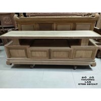 Tủ kệ kê tivi gỗ gụ dài 197x47x66 bày đồ tivi tiện lợi 4 ngăn kéo