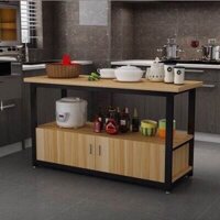 Tủ kệ khung sắt đợt gỗ để đồ nhà bếp KVS29