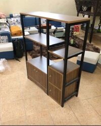 Tủ kệ khung sắt sơn tĩnh điện có đợt gỗ để đồ nhà bếp đa năng KVS32