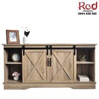 Tủ kệ tivi gỗ ray trượt cửa lùa barn door RT9326
