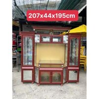 TỦ KỆ TIVI NHÔM KÍNH 2,07M - THANH LÝ