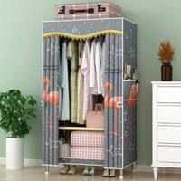 Tủ Kệ Vải Đựng Quần Áo khung thép inox 1 buồng cao cấp tiện lợi