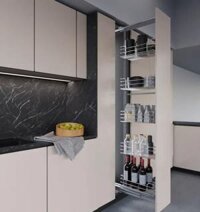 TỦ KHO 5 TẦNG CÁNH KÉO 400MM RỔ NAN OVAL MẠ CHROME INOXA 859A/40GFDF