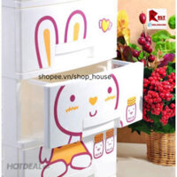 Tủ KITTY mini 4 tầng - Song Long, tủ nhựa, tủ quần áo, tủ cho bé, tủ mini