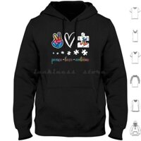 Tự kỷ tiedye puzzle hoodie  dài tay hòa bình và tình yêu dễ thương câu đố tự kỷ u