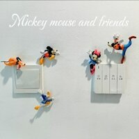 Tự Làm Hoạt Hình Mickey Goofy Công Tắc Miếng Dán Tường Miếng Dán Ổ Cắm Bảng Điều Khiển Trực Quan Liên Lạc Chuông Cửa Chặn Trang Trí Đồ Trang Trí
