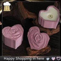 Tự Làm Thạch Cao Xi Măng Thơm Nến Cốc Có Nắp Tình Yêu Hoa Hồng Hộp Bảo Quản Thạch Cao Gương Khuôn Silicon
