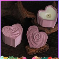Tự Làm Thạch Cao Xi Măng Thơm Nến Cốc Có Nắp Tình Yêu Hoa Hồng Hộp Bảo Quản Thạch Cao Gương Silicon Khuôn barrywheeler