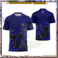 [Tự làm tùy chỉnh & số tên miễn phí] Áo thun nam tay ngắn tùy chỉnh Taekwondo Tiedye Áo thun cổ tròn cổ tròn Kích thước lớn nâng cao