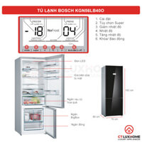 TỦ LẠNH 2 CÁNH BOSCH KGN56LB40O SERIE 6 505 LÍT