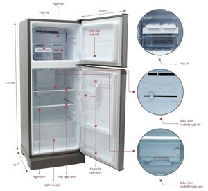 Tủ lạnh Sharp 196 lít SJ-210E-SL/PK