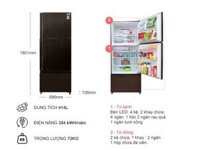 TỦ LẠNH 3 CÁNH MITSUBISHI ELECTRIC MR-V50EH-BRW-V 414 Lít INVERTER