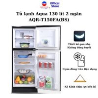 Tủ lạnh Aqua 130 lít AQR-T150FABS không đóng tuyết, 2 ngăn, thiết kế gọn nhẹ - Hàng chính hãng