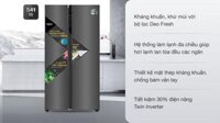 Tủ lạnh Aqua Inverter 541 lít Side By Side AQR-S541XA(BL)