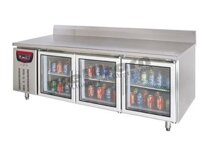 Tủ lạnh bàn 2 cánh kính có thành chắn sau SLLZ4-320E-2BL