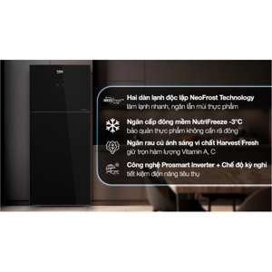 Tủ lạnh Beko Inverter 371 lít RDNT371E50VZHFSGB