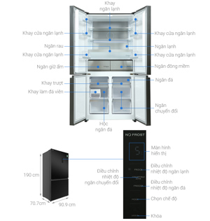 Tủ lạnh Beko Inverter 553 lít GNO51651GBVN (GNO51651KVN)