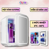 Tủ Lạnh Đựng Mỹ Phẩm Mặt Gương Kèm Đèn Led Dung Tích 6 Lít Tủ Lạnh Mini Tiết Kiệm Điện