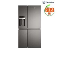 Tủ lạnh Electrolux 4 cánh 609L EQE6879A-B- Màu ghi - Lấy đá và nước ngoài. Chức năng làm đông nhanh