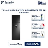 Tủ lạnh Electrolux ngăn đá trên 341L làm đá tự động Đen bóng