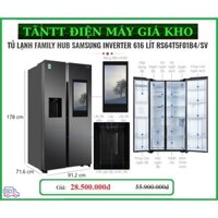 TỦ LẠNH FAMILY HUB SAMSUNG INVERTER 616 LÍT RS64T5F01B4/SV
