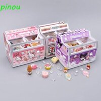 Tủ lạnh gia đình búp bê LONGQIYING, có đèn Tủ đông nhà búp bê thiết kế giống như thật, Trang trí nội thất tinh tế Tỉ lệ 1: 12 Siêu thị ngang Mô hình tủ đông Đạo cụ chụp ảnh