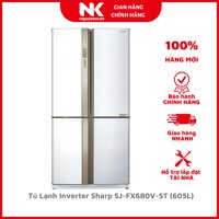 Tủ Lạnh Inverter Sharp SJ-FX680V-ST 605L-Hàng Chính Hãng