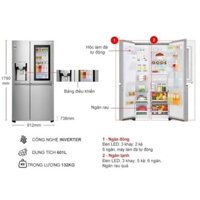 Tủ lạnh LG GR-X247JS   Giá rẻ  Tủ lạnh LG Inverter 601 lít GR-X247JS (BH 24 tháng tại nhà)