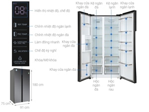 Tủ lạnh Midea Inverter 605 lít MD-RS832WEPMV(28)