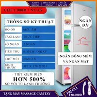 Tủ lạnh mini 2 ngăn 110L có ngăn đá rời riêng biệt, phù hợp cho học sinh, sinh viên siêu tiết kiệm điện bảo hành 2 năm