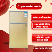 Tủ lạnh mini 80 lít cao cấp , tủ lạnh mini 2 ngăn lạnh siêu nhanh kiểu dáng đẹp, tiết kiệm điện năng