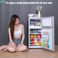 Tủ lạnh mini ALoma 2 cánh dung tích 38L, tủ lạnh mini có ngăn đá, làm lạnh nhanh tiết kiệm điện năng - bh 1 năm