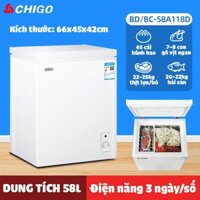 Tủ Lạnh Mini Cấp Đông Tuỳ Chỉnh Nhiệt Độ Chigo CG-58L Cao Cấp Chính Hãng