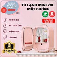 Tủ Lạnh MiNi Đựng Mỹ Phẩm Đồ Trang Điểm Thiết Kế Mặt Gương Dung Tích 8-10-20 Lít re toan quoc