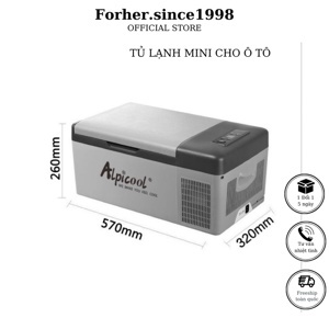 Tủ lạnh mini dùng trong nhà và trên ô tô xe hơi Alpicool C15, 15L