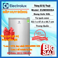 Tủ lạnh mini Electrolux EUM0900SA 92L - Hàng chính hãng