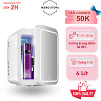 Tủ Lạnh Mini Mặt Gương Có Đèn Led Đựng Mỹ Phẩm, Hoa Quả Dung Tích 6 Lít