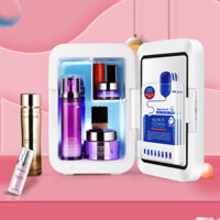 Tủ Lạnh Mini Mặt Gương Gồm Đèn Led Cao Cấp Dung Tích 6 Lít Có Ngăn Dùng Để Đựng Mỹ Phẩm, Đồ Cá Nhân