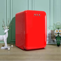 Tủ lạnh mini retro HCK 107L màu đỏ có ngăn đông (ngăn lạnh 92L, ngăn đông 15L)