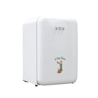 Tủ lạnh mini retro HCK màu trắng dung tích 107L có ngăn đông (ngăn lạnh 92L, ngăn đông 15L)