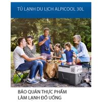 Tủ lạnh ô tô Alpicol 30L, làm lạnh nhanh tiết kiệm điện, điều khiển bằng điện thoại