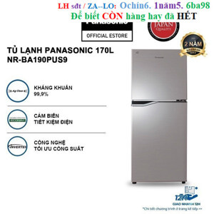 Tủ lạnh Panasonic Inverter 234 lít NR-BA190PUS9