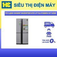 Tủ lạnh Sharp 4 cánh SJ-FX680V-ST