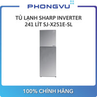 Tủ lạnh Sharp Inverter 241 lít SJ-X251E-SL - Bảo hành 12 tháng  - Miễn phí giao hàng HN & TPHCM