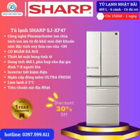 Tủ lạnh Sharp Inverter 6 cánh 465 lít SJ-E54 tủ lạnh nhật bãi cao cấp có ngăn đá rơi phù hợp gia đình trên 5 người