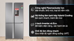 Tủ lạnh Sharp Inverter 655 lít SJ-FXPI689V-RS
