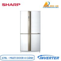 Tủ lạnh Sharp Inverter 678 Lít SJ-FX680V-WH