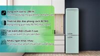 Tủ Lạnh Simplehome 280 Lít BCD-258VX Phong Cách Retro Màu Xanh Ngăn Đá Dưới (096.4T8)