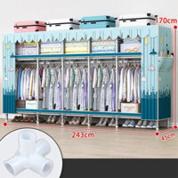 Tủ Lắp Ráp Tủ quần áo tủ vải đựng quần áo tủ quần áo sắt Tủ vải Khung thép không gỉ Tủ quần áo